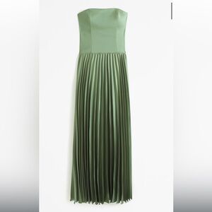 Abercrombie & Fitch Giselle Strapless Drop Waist Dress - Green